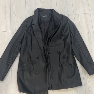 Faux Leather Oversized Blazer